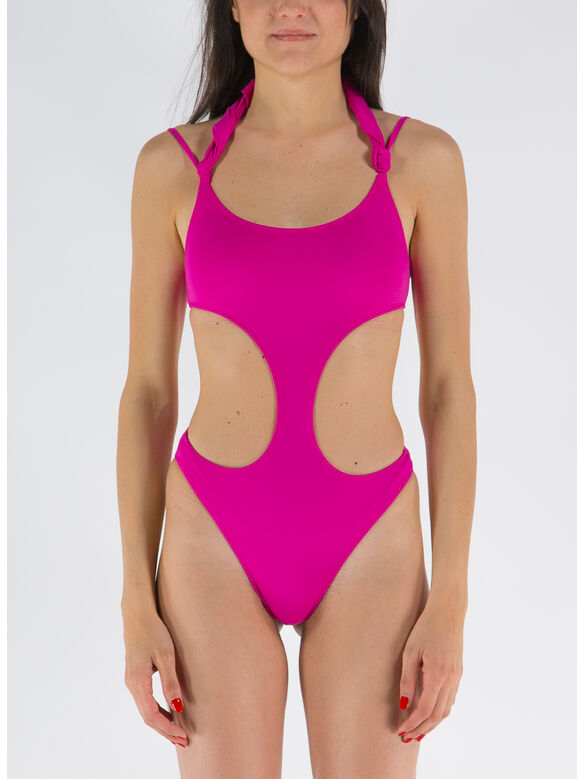 COSTUME MONOKINI INTERO TRECCIA COLOR KNOT, 044FUXIA, medium