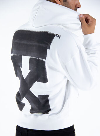 FELPA JUMBO MARKER OVER HOODIE, 0110WHITEBLACK, small