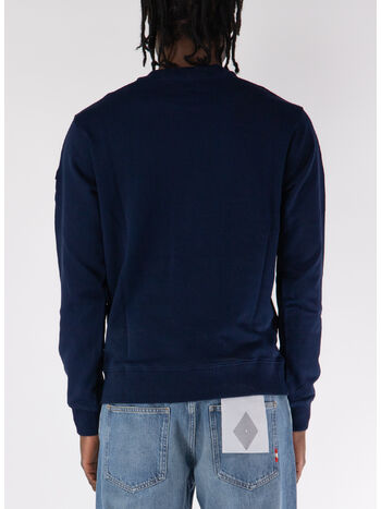 FELPA GIROCOLLO CON PATCH LOGO, 160 BLU NAVY, small