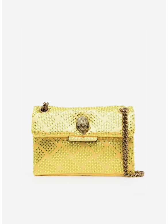 BORSA A SPALLA FABRIC MINI KENSINGTON, YELLOW, medium