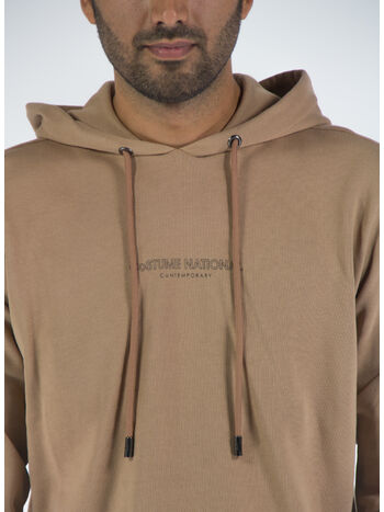 FELPA CON CAPPUCCIO, CAMMELLO, small