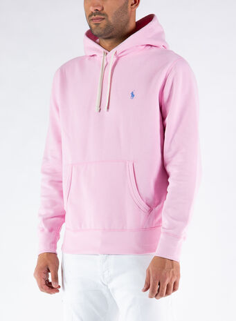 FELPA CON CAPPUCCIO FLEECE, CARMELPINK, small