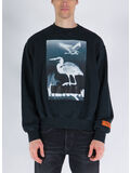FELPA GIROCOLLO CENSORED HERON, 1001 BLACK WHITE, thumb