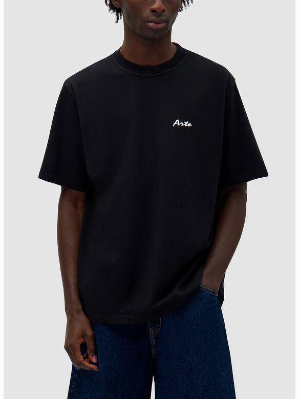 T-SHIRT 4 ELEMENTS PRINT, BLACK, medium