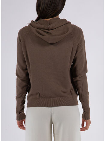 MAGLIA CON CAPPUCCIO, TORTORA, small