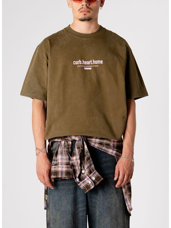 T-SHIRT WBBEAM DYE TEE, DARKBROWN, medium