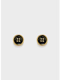 ORECCHINI BUTTON, 972 GOLD/BLACK, thumb
