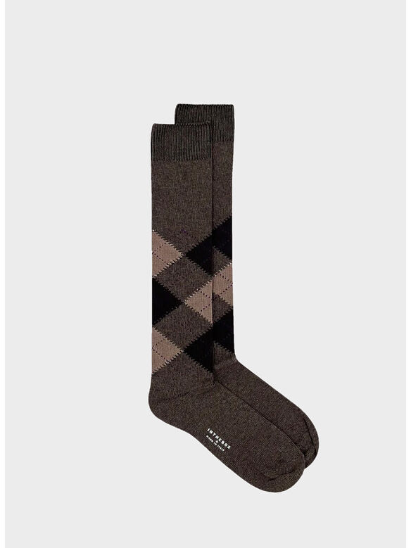 CALZA ARGYLE UNISEX, 0131 MARRONE / BEIGE, medium