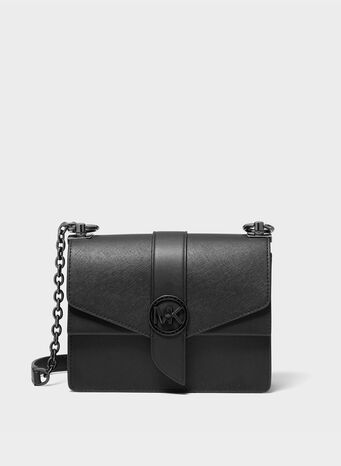 BORSA A TRACOLLA GREENWICH PICCOLA IN PELLE SAFFIANO, 001BLACK, small