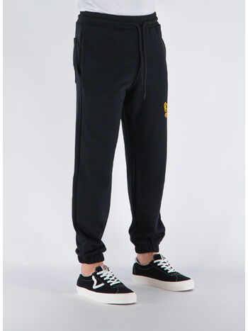PANTALONE IN FELPA CON STAMPA, V2 NERO, small