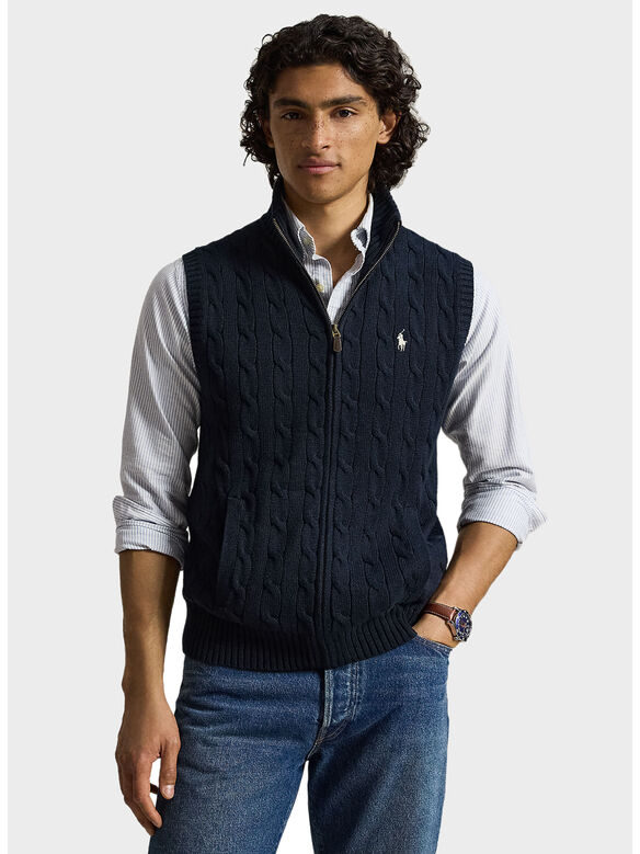 GILET FULL ZIP, HUNTER NAVY W/ C8135 PP, medium