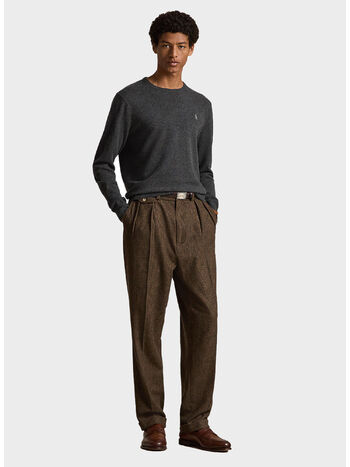 MAGLIONE IN LANA MERINO, DARK CHARCOAL HEATHER, small