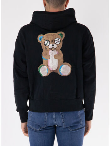 FELPA HOODIE CON LOGO UNISEX, 110 BLACK, small
