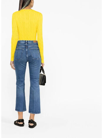MAGLIONE A GIROCOLLO TRECCIATO, TRAINER YELLOW, small