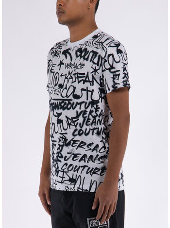 T-SHIRT PRINT ALL OVER GRAFFITI, 003 WHITE, small