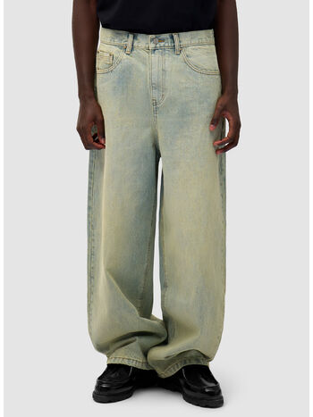 PANTALONE WIDE LEG WASHED DENIM, DIRTY WASH, small