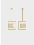 ORECCHINI PENDENTI CON LOGO, 610 ORO, thumb