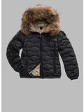 PIUMINO CON BORDO IN PELLICCIA ALDIE, 999EI NERO int. BEIGE 301, thumb