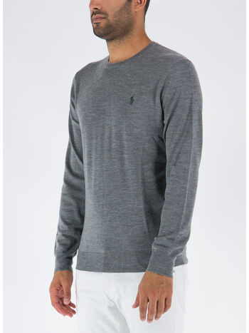 MAGLIONE GIROCOLLO, FAWN GREY HEATHER, small