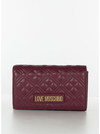 BORSA TRAPUNTATA CON LOGO, 552 VINO, small