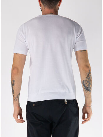 T-SHIRT GIROCOLLO A MANICHE CORTE, 01 BIANCO, small