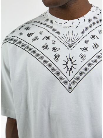 T-SHIRT PAISLEY PRINT, 0110 WHITE BLACK, small