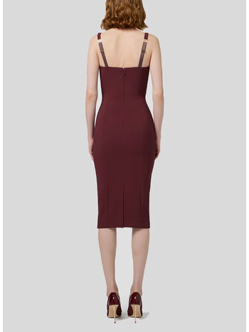 ABITO MIDI IN CRÊPE STRETCH, CG3 ROUGE NOIR, small