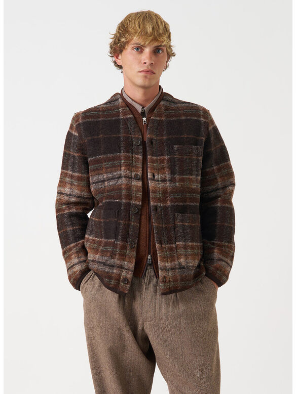 CARDIGAN PINO WOOL, BROWN, medium