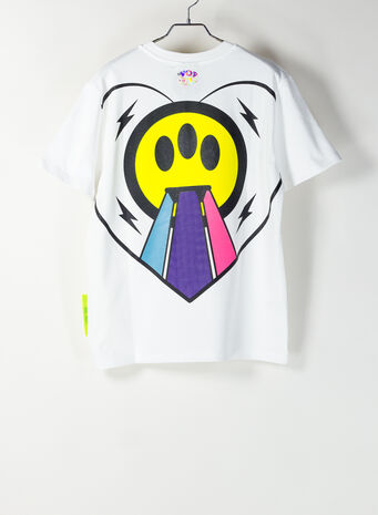 T-SHIRT STAMPA SMILE, 002OFFWHITE, small