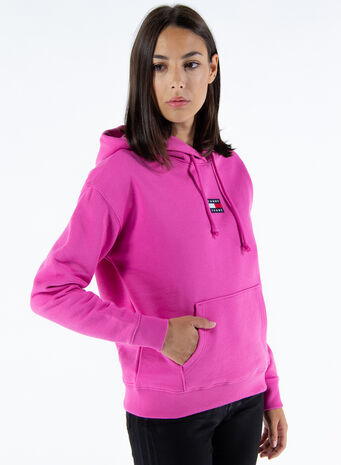 FELPA CENTER BADGE HOODIE, VTCVIVIDFUCHSIA, small