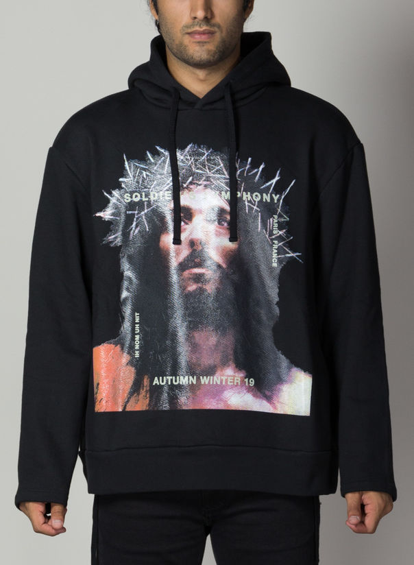 FELPA HOODIE JESUS, 009BLACK, large