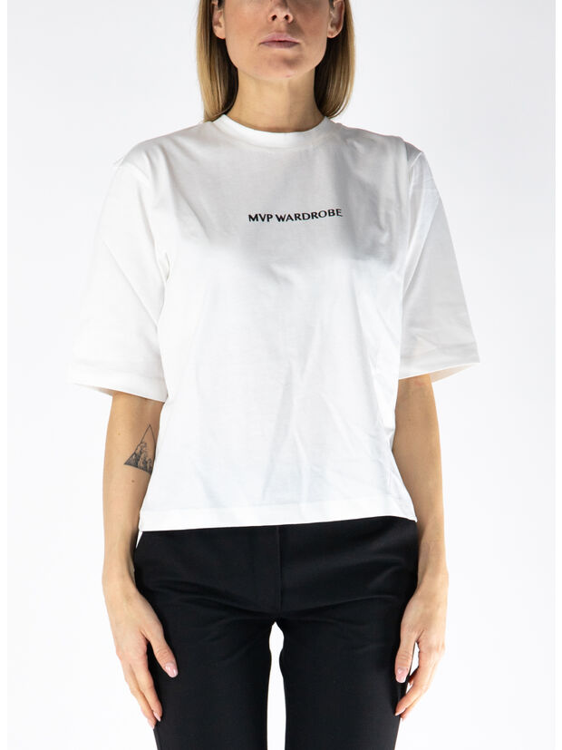 T-SHIRT SHORTSLEEVE LOGO PRINTED, 1101 BIANCO OTTICO, large