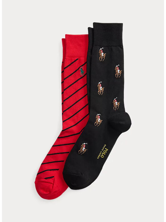 CALZINI POLO 2 PAIA, BLACK RED, medium