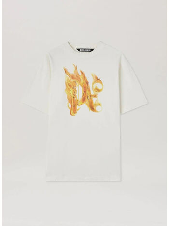 T-SHIRT BURNING MONOGRAM, 0376 OFF WHITE GOLD, small