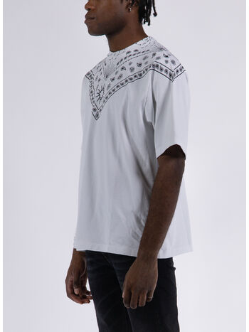 T-SHIRT PAISLEY PRINT, 0110 WHITE BLACK, small