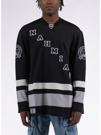 T-SHIRT LONG SLEEVE ML HOCKEY JERSEY, 001 BLACK, small