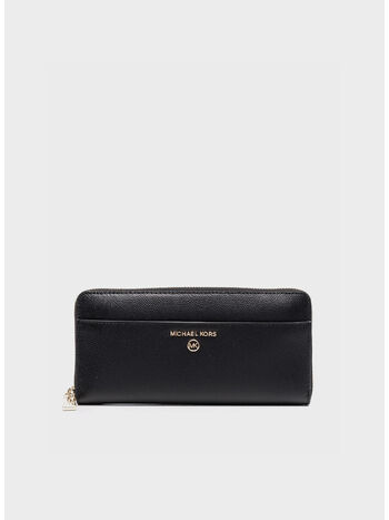 PORTAFOGLIO CON PLACCA ORO, 001 BLACK, small