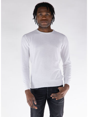 MAGLIONE GIROCOLLO, 01 BIANCO, small