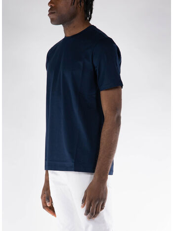 T-SHIRT GIROCOLLO, BLU, small