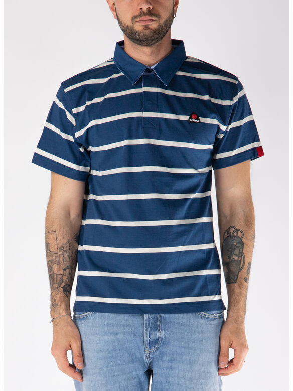 POLO A RIGHE IN JERSEY, 160 BLU NAVY, medium