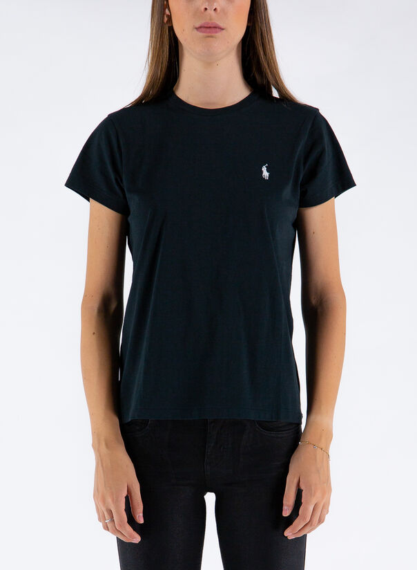 POLO RALPH LAUREN T-SHIRT A MANICHE CORTE Nero Donna