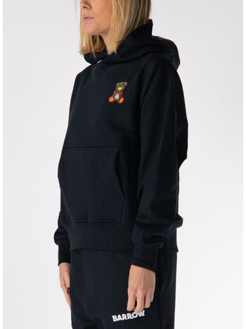 FELPA HOODIE ICONIC TEDDY UNISEX, 110 NERO/BLACK, small
