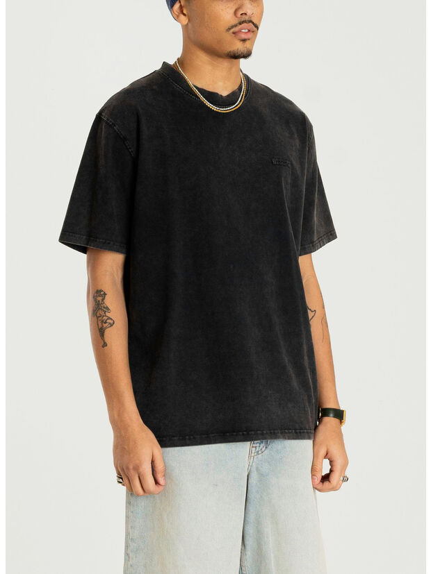T-SHIRT WBBAINE WASHED TEE, 01 BLACK, large