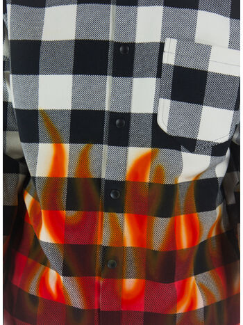 CAMICIA BURNING CON LOGO, 1025 BLACK RED, small