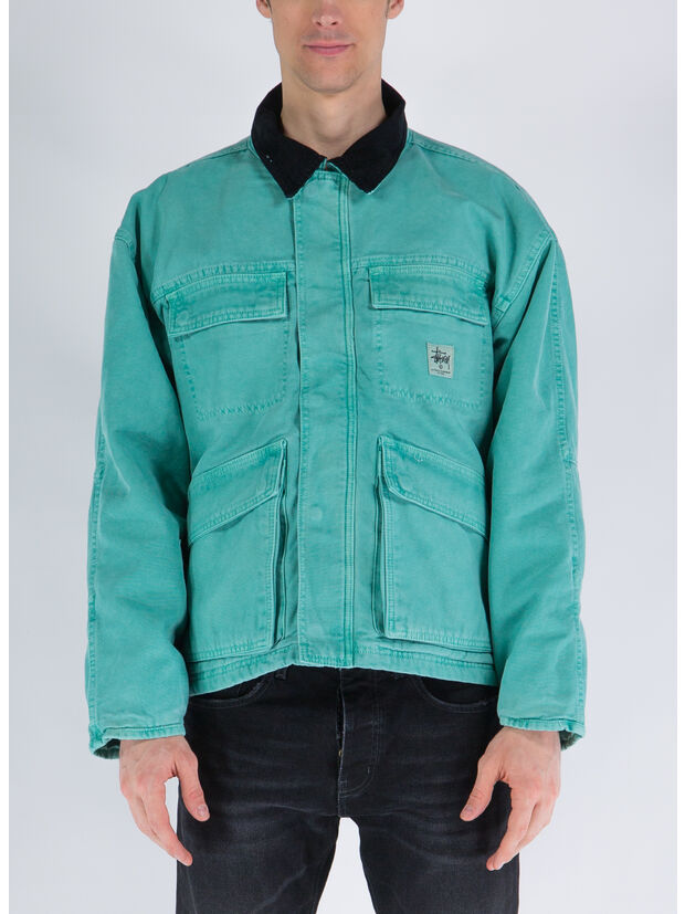 GIUBBOTTO WASHED CANVAS, TEAL TEAL, large