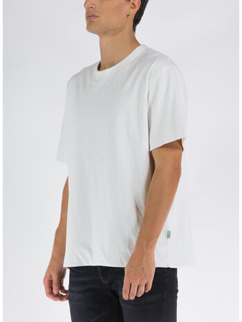 T-SHIRT CON LOGO POSTERIORE, 02 BIANCO, small