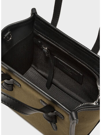 BORSA TOTE IN PELLE, 020 MILITARE, small