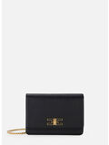 BORSA PICCOLA CON PLACCA LOGO, 110 NERO, thumb
