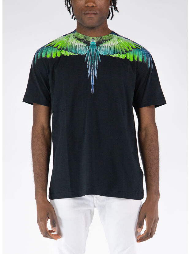 T-SHIRT ICON WINGS BASIC, 1050 BLACK LIGHT GREEN, large