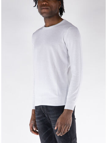 MAGLIONE GIROCOLLO, 01 BIANCO, small